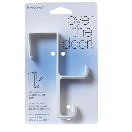 Interdesign iDesign 5-1/2 in. L White Plastic Medium Over-the-Door Double Hook 1 pk 16101
